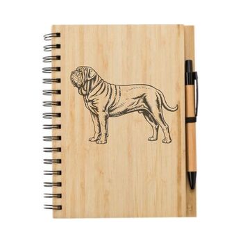 Neapolitan Mastiff Engraved Notebook And Pen Set, 2 of 2