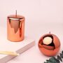 G Decor Rose Gold Glass Effect Metallic Candle, thumbnail 1 of 5