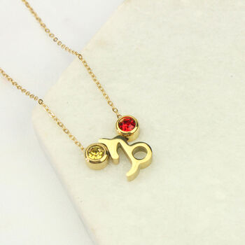 Family Birthstone And Zodiac Sign Necklace, 9 of 12