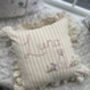 Ditsy Floral Hand Embroidered Cushion Add Your Name, thumbnail 9 of 9