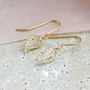 Gold Plated Leaf Filigree Earrings, thumbnail 2 of 9