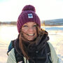 Rhubarb Patchwork Reflective Superbobble Hat, thumbnail 4 of 5