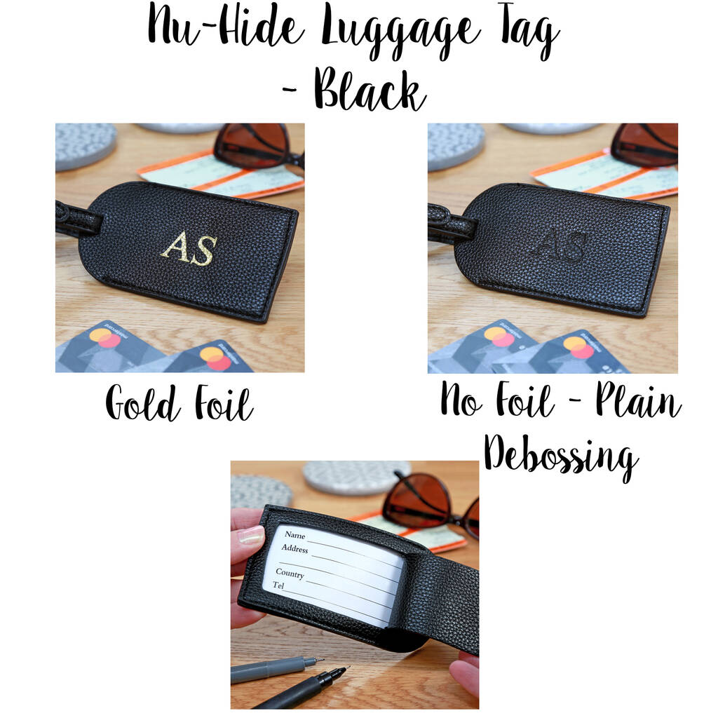 Personalised Debossed Faux Leather Luggage Tag By Duncan Stewart