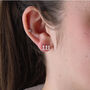 Angel Number Asymmetrical Sterling Silver Earrings, thumbnail 6 of 11