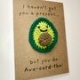 Avocado Funny Crochet Birthday Card Handmade, thumbnail 6 of 10