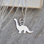 Dinosaur Necklace In Sterling Silver, thumbnail 1 of 4