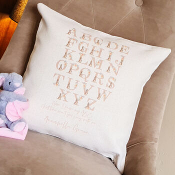 Personalised Bunny Alphabet Learning Cushion, 4 of 4