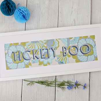 'Tickety Boo' Screen Print On Vintage Wallpaper, 4 of 6