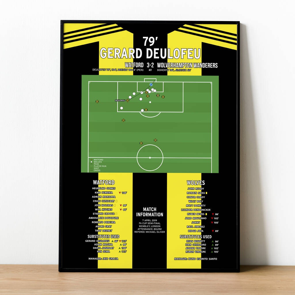 Gerard Deulofeu Goal Fa Cup Semi Final 2019 Watford Print, 1 of 2