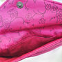 Vibrant Pink Silk Sari Purse, Fair Trade Clutch Bag, Ethically Handmade, thumbnail 3 of 6