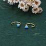 Natural Turquoise Huggie Hoop Threader Earrings, thumbnail 5 of 10