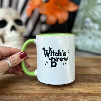 Witch's Brew China Mug With Green Inner, 2 of 3