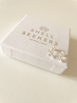 Sterling Silver Bee Stud Earrings, 5 of 6