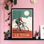 Le Tour Cycling Tour De France Retro Bike Art Print, thumbnail 1 of 4