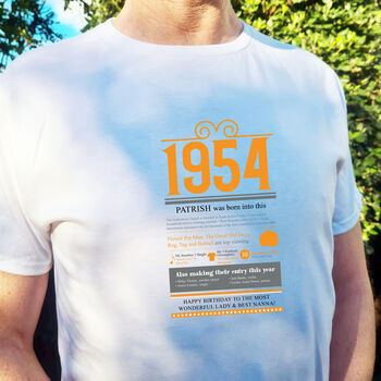 70th Birthday Gift T Shirt Of The Year 1954, 4 of 11