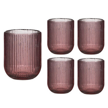 Palermo Set Of Four Amethyst Ribbed Tumblers, 2 of 6