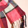 Pink Tartan Winter Scarf, thumbnail 5 of 7