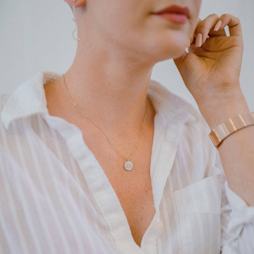 crystal eye pendant necklace in gold by lisa angel