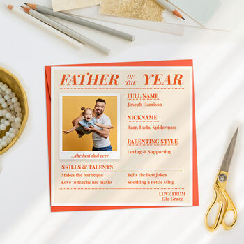 Personalised Father Of The Year Photo Card, 2 of 3