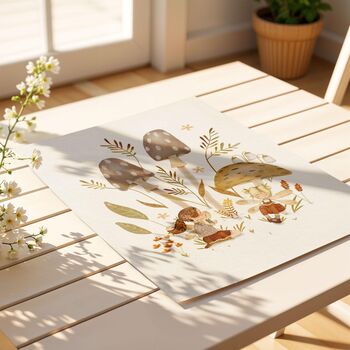 Woodland Fairy Nursery Prints – Whimsical Mushroom Art Set, 4 of 5