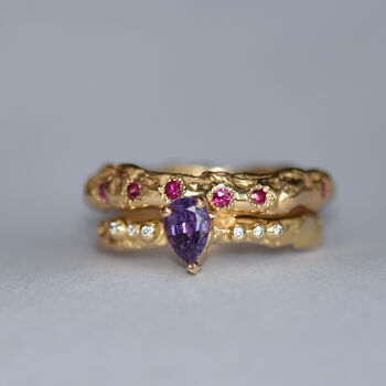Fair Mined Gold Eternity Ring Set With Rubies, 3 of 7