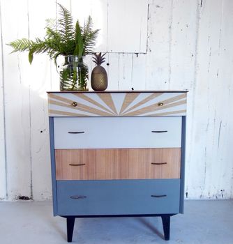 Geometric Monochrome Painted Chest Of Drawers, 2 of 4