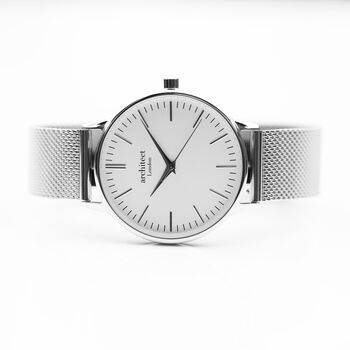 Ladies Personalised Architect Watch In Silver, 6 of 7