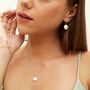 Baroque Flat Pearl Pendant Necklace Sterling Silver, thumbnail 4 of 12