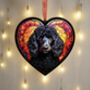 Poodle Stained Glass Effect Heart Suncatcher, thumbnail 3 of 7