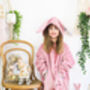 Pink Bunny Rabbit Kids Snuggle Hoodie /Wearable Blanket, thumbnail 2 of 8