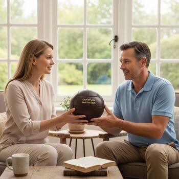 Personalised Vintage Dark Brown Leather Football, 7 of 12