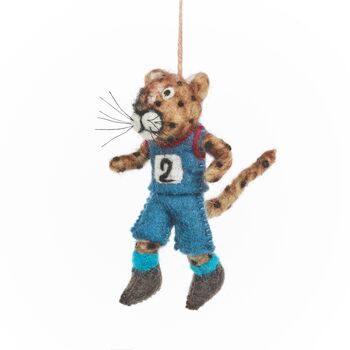 Handmade Felt Running Cheetah Hanging Decoration, 4 of 4