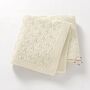 Cream Organic Cotton Knitted Cellular Baby Blanket, thumbnail 1 of 2