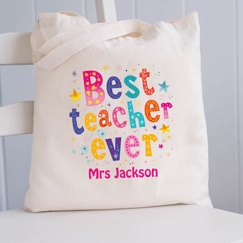 Personalised Best Teacher Ever Bag, 2 of 2