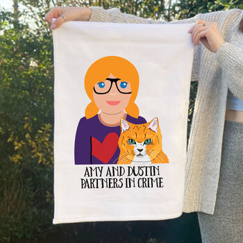 Personalised Tea Towel Gift For Cat Mums, 3 of 12