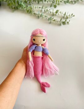 Handmade Crochet Mermaid Doll, 2 of 7