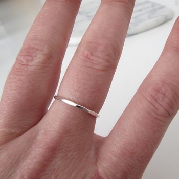 Sterling Silver Hexagonal Stacking Ring, 5 of 6