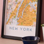 Framed And Personalised New York Map Print, thumbnail 4 of 4