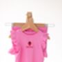 Personalised Strawberry Lace Trim T Shirt And Short Set, thumbnail 7 of 8