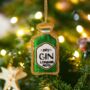 Embroidered Gin Bottle Christmas Decoration, thumbnail 2 of 5