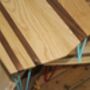 Hairpin Leg Coffee Table Solid Ash Oak Walnut Stripe, thumbnail 4 of 10