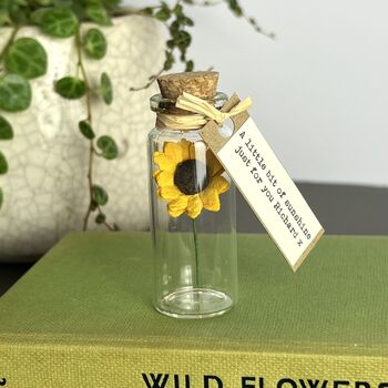 Tiny Sunflower In A Bottle With Personalised Message, 11 of 12
