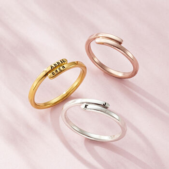 Personalised Stacker Open Ring, 4 of 9