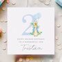 Personalised Peter Rabbit + Blue Balloons Birthday Card *Age Options, thumbnail 2 of 4