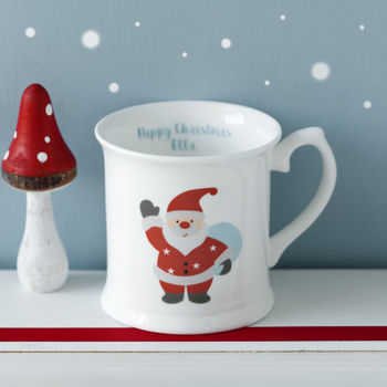 Personalised Christmas Santa Bone China Cup Or Mug, 2 of 4