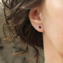 Purple Square Stud Earrings In Sterling Silver, thumbnail 7 of 11