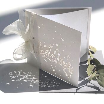 Laser Cut Wedding Word Love Diamond Card, 2 of 12