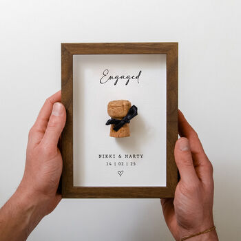 Personalised Engaged Cork Saver Frame, 2 of 4