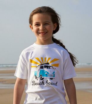 Personalised Beachbound Campervan Slogan T Shirt, 3 of 6