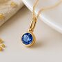 Personalised September Birthstone Necklace In Gold Plated Silver, thumbnail 3 of 9